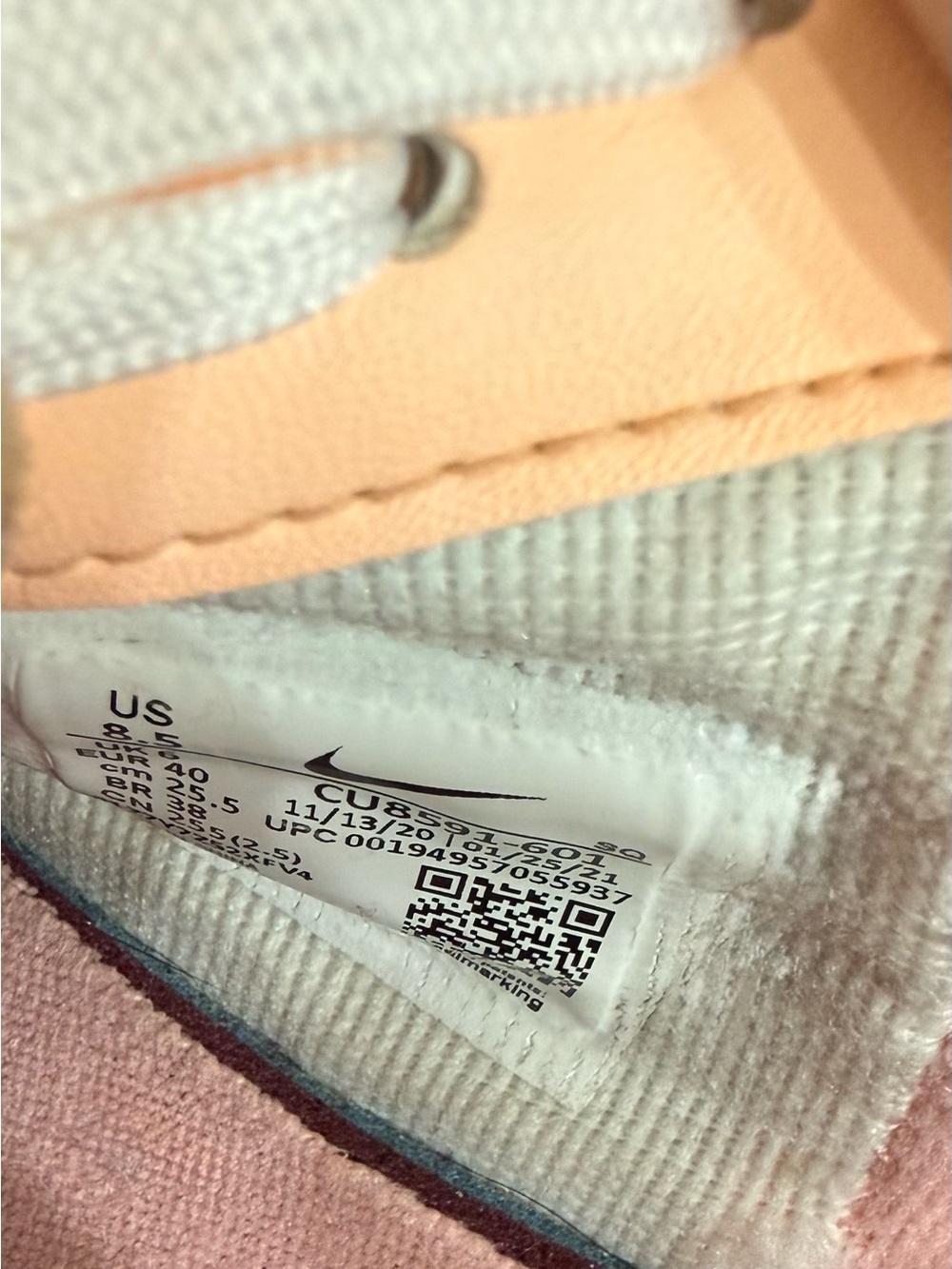 Nike Air Force 1 Shadow Pastel Pink & Peach Sneakers 8.5 - Picture 4 of 9
